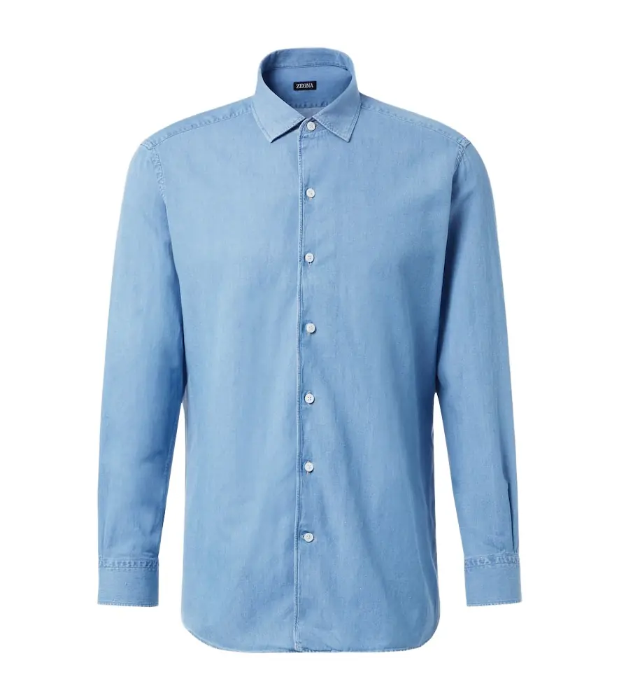 Zegna Cotton and linen denim shirt