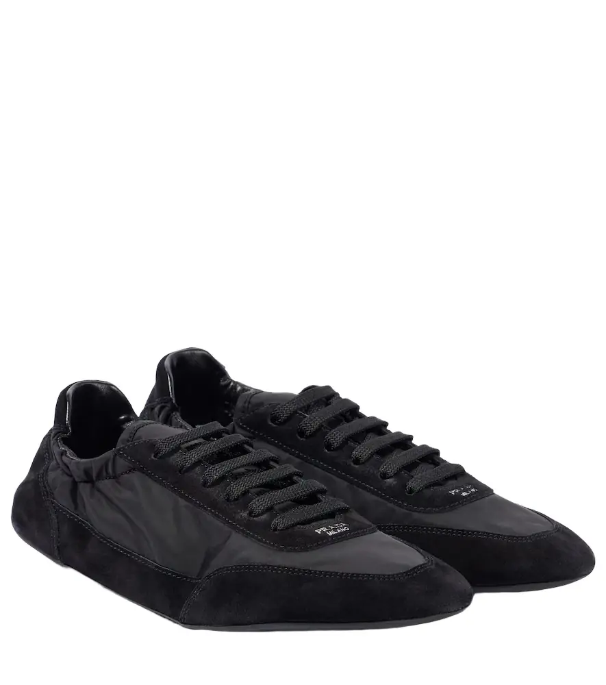 Prada Collapse Re-Nylon suede-trimmed sneakers