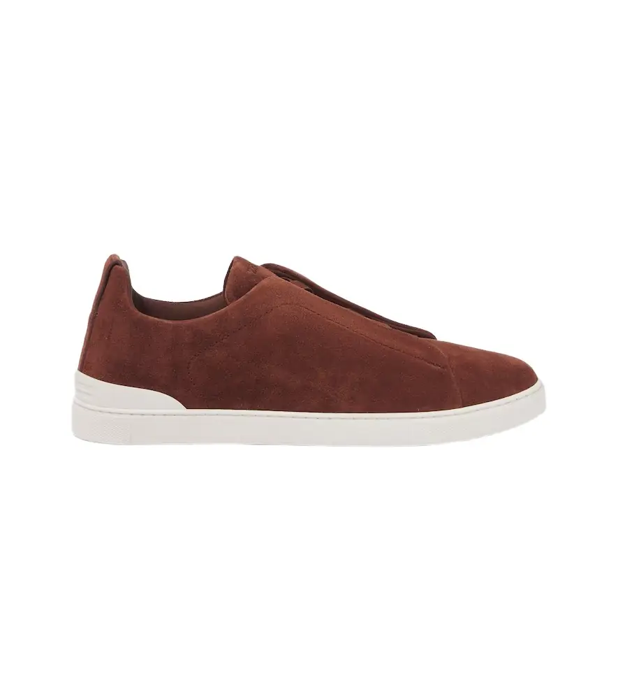 Zegna Triple Stitch Low suede sneakers