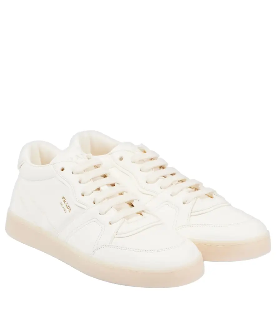 Prada Logo leather sneakers