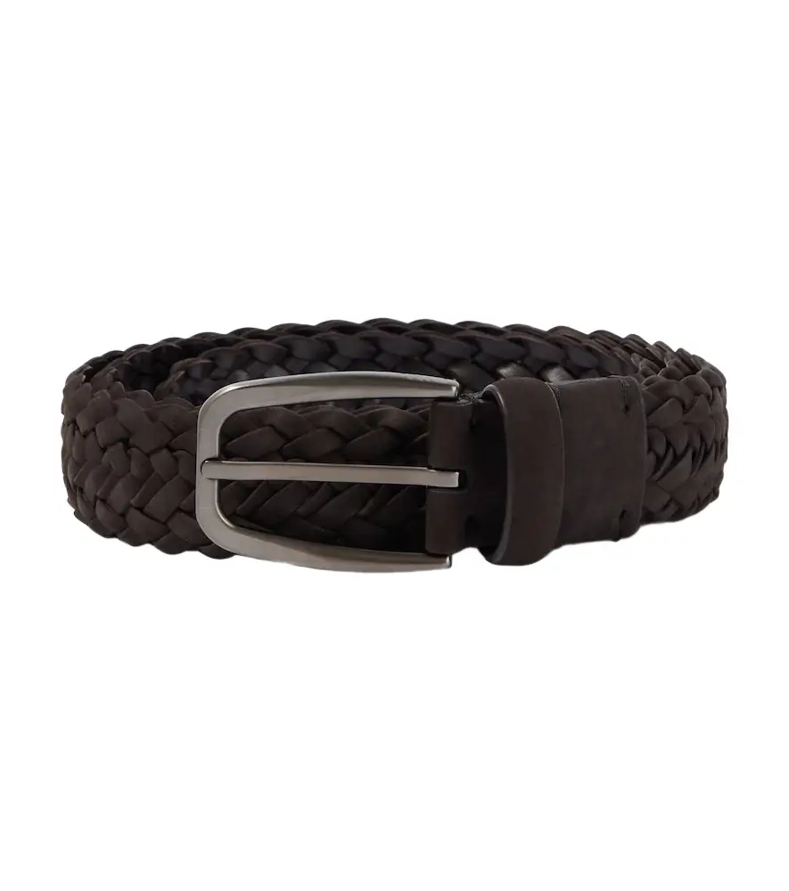 Zegna Braided leather belt