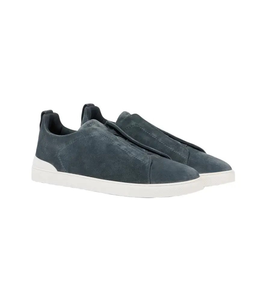 Zegna Triple Stitch suede slip-on sneakers
