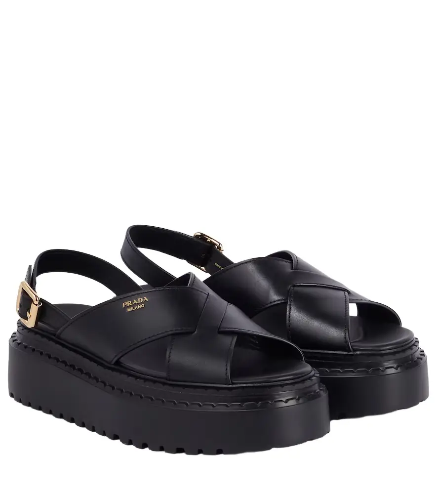 Prada Leather platform sandals