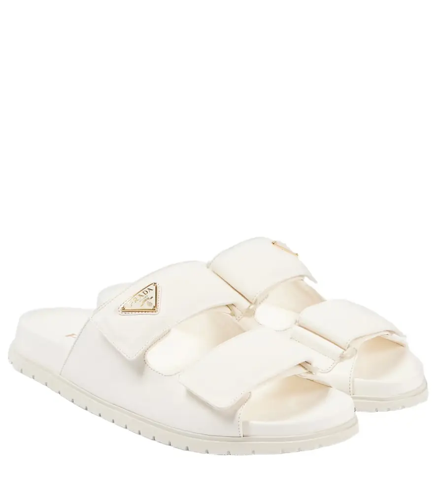Prada Logo leather sandals