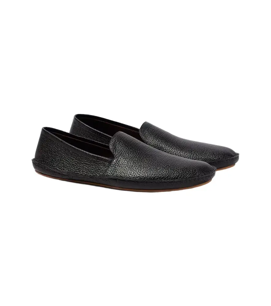 The Row Vasko leather slip-on shoes