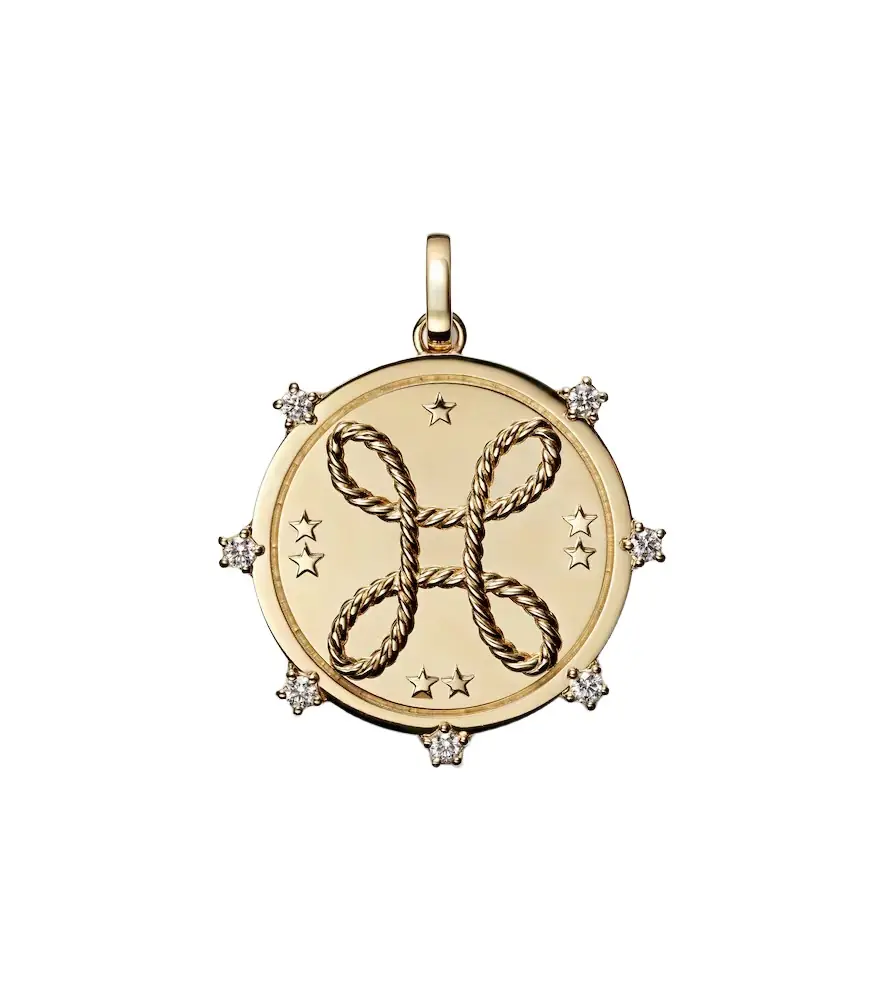 FoundRae Love 18kt gold pendant with diamonds