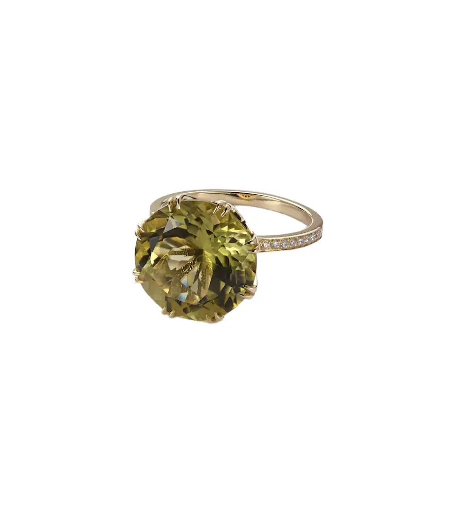 Ileana Makri 18kt gold ring with topaz and diamonds