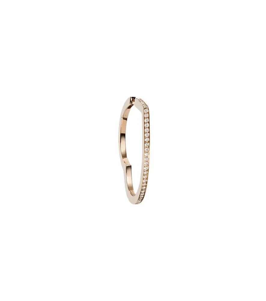 Repossi Antifer Heart Large 18kt rose gold single hoop earring with diamonds