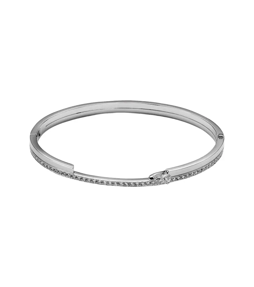 Repossi Serti Sur Vide 18kt white gold bangle with diamonds