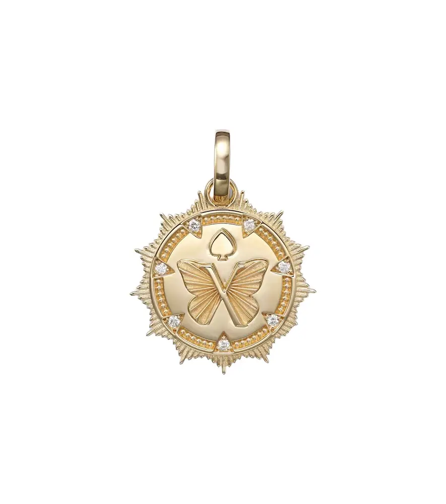 FoundRae Reverie Medium 18kt gold pendant with diamonds