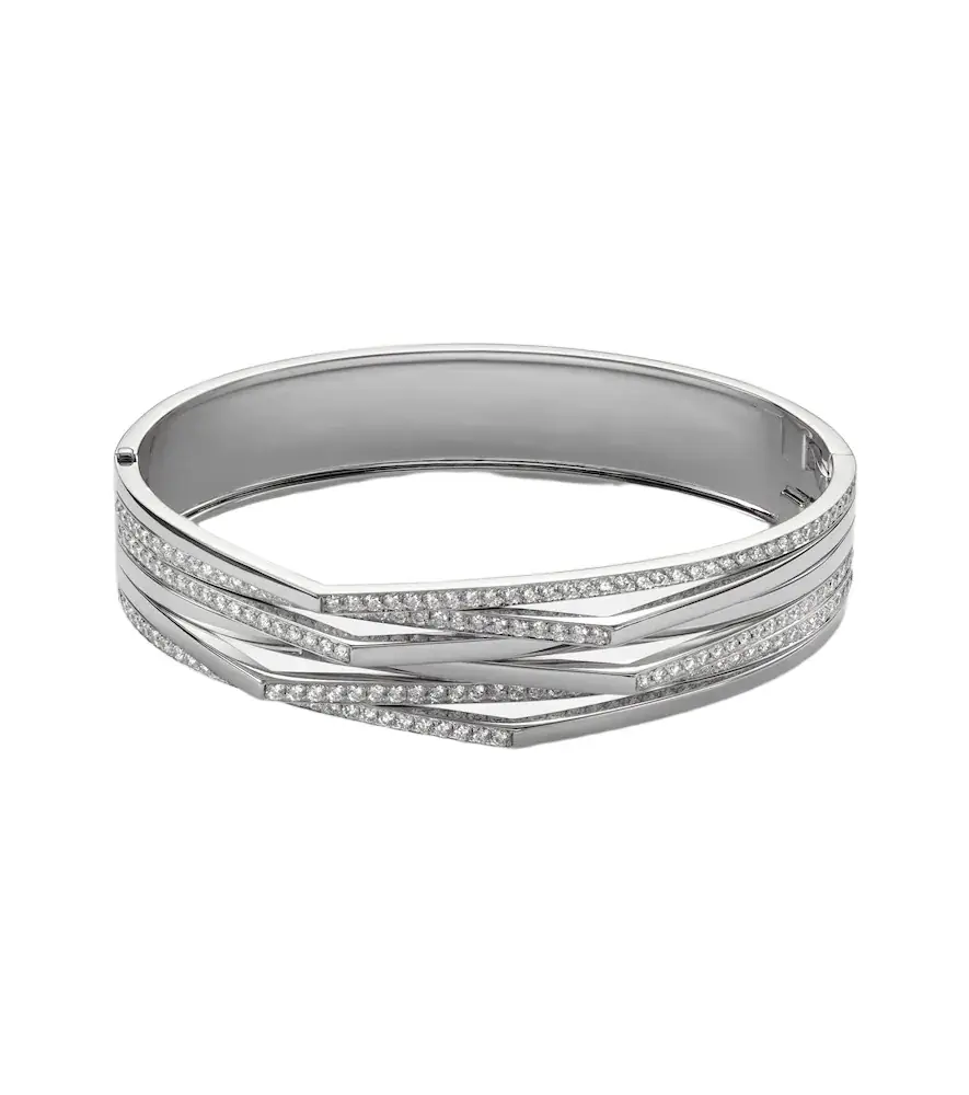 Repossi Antifer 18kt white gold bangle with diamonds