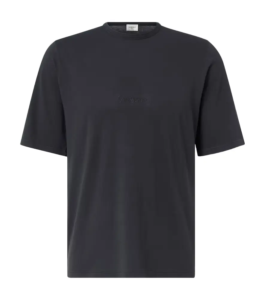 Saint Laurent Logo cotton jersey T-shirt