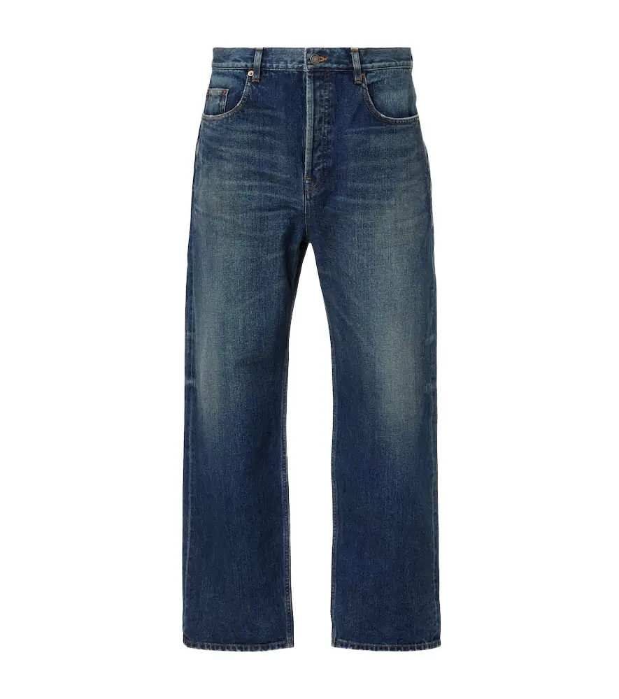 Saint Laurent Faded high-rise straight jeans