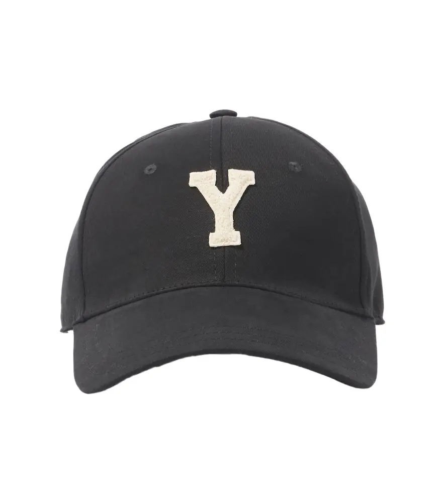 Saint Laurent Y patch-appliqué gabardine baseball cap