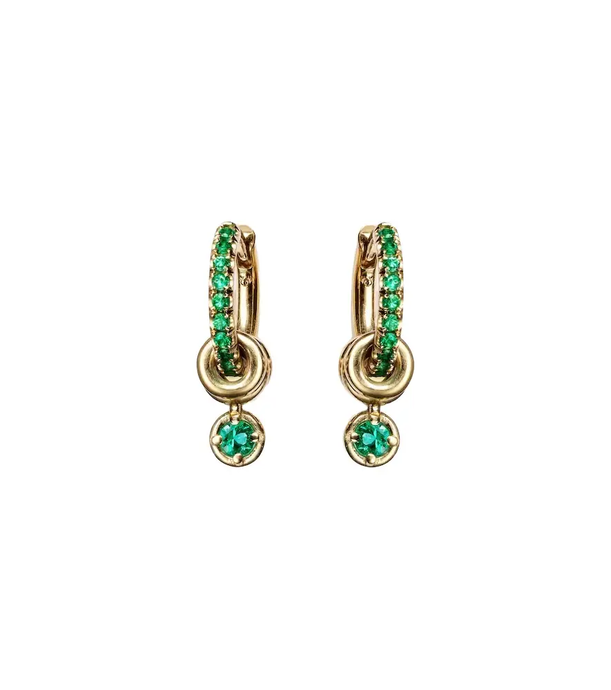 Spinelli Kilcollin Zahra 18kt gold hoop earrings with emeralds