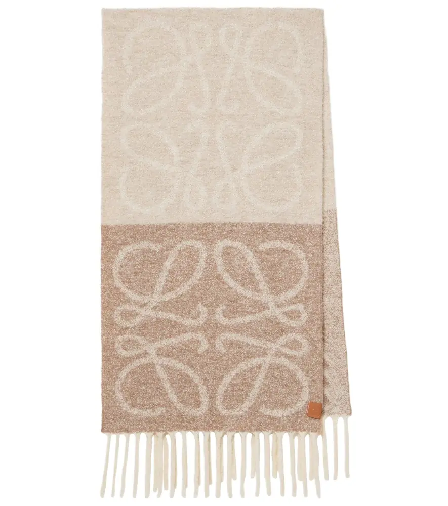Loewe Anagram alpaca and wool-blend scarf