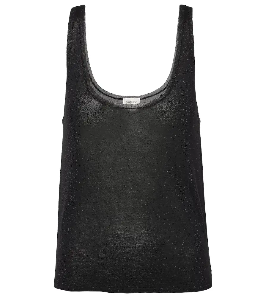 Saint Laurent Lamé top