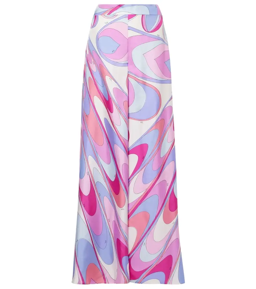 Pucci Iride silk twill wide-leg pants