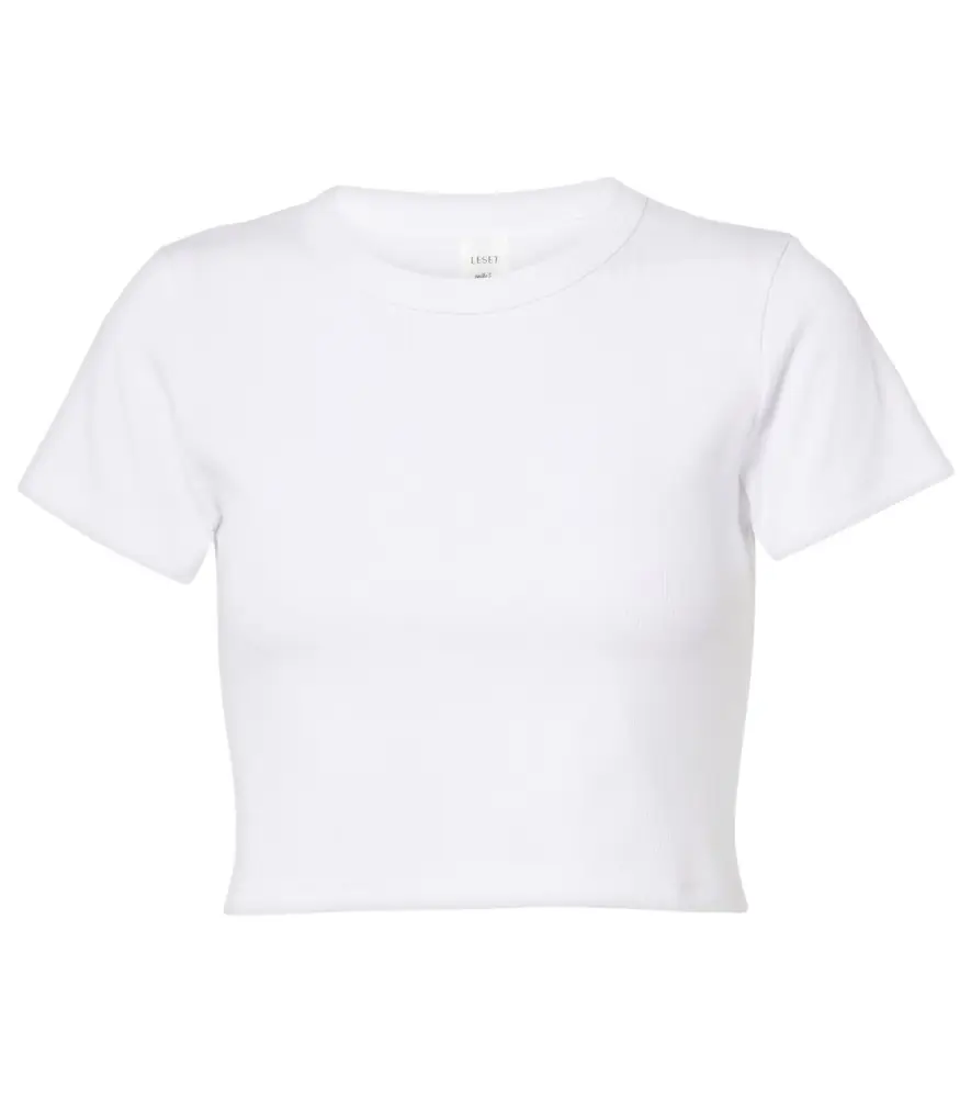 Leset Kelly cropped cotton jersey T-shirt