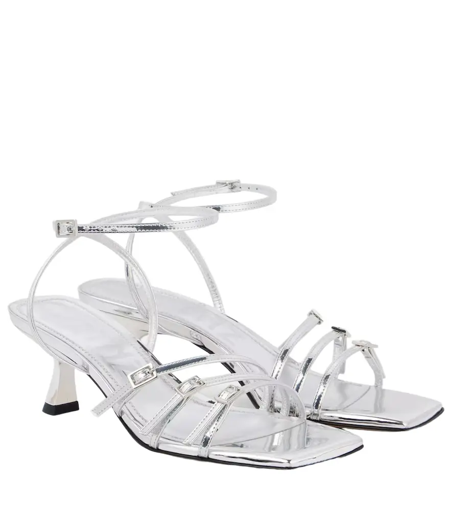 Souliers Martinez Teresa 60 metallic leather sandals