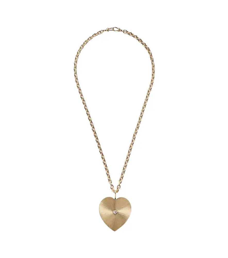 Marie Lichtenberg Heart Jumbo 18kt gold pendant necklace with diamond