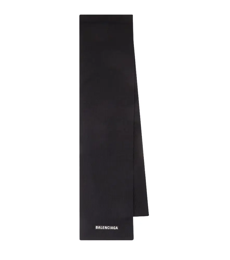 Balenciaga Logo wool-blend scarf