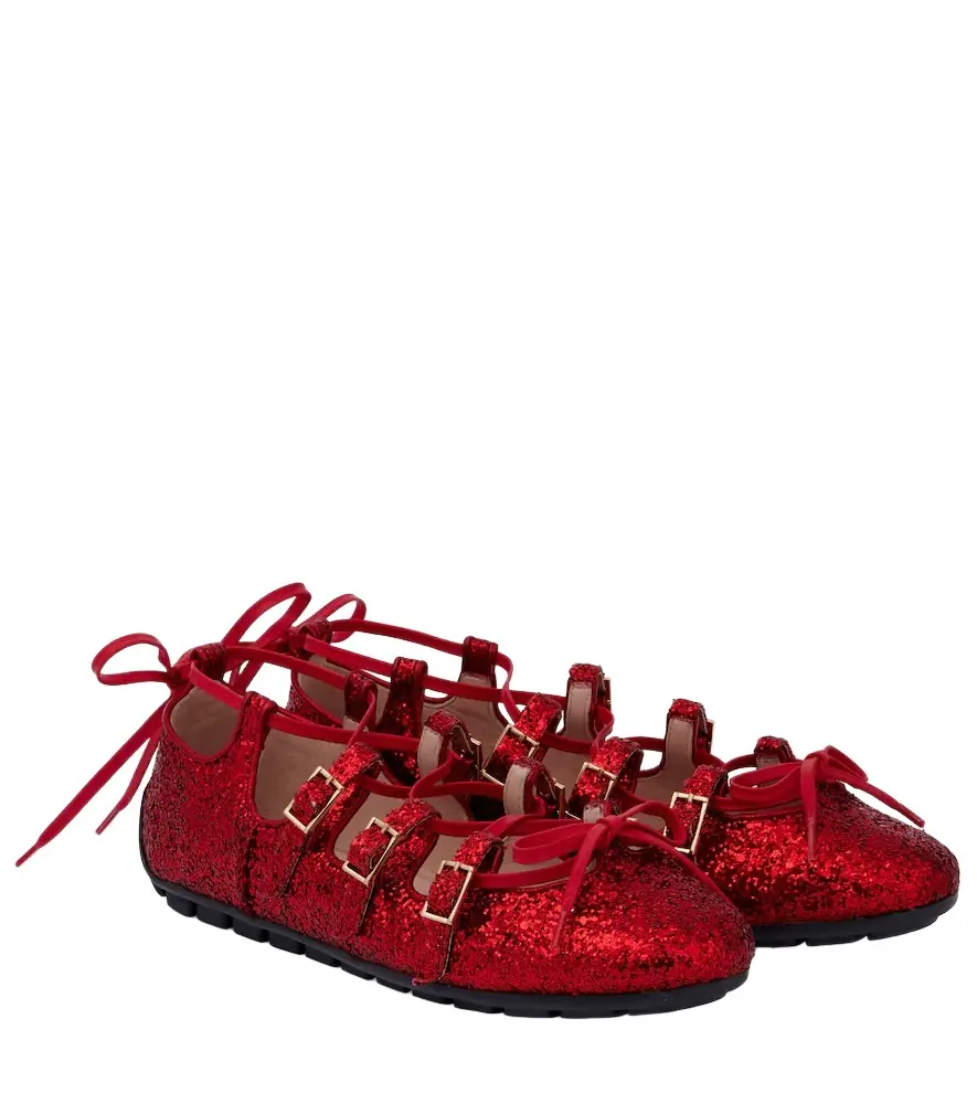 Simone Rocha Ghillie glitter ballet flats