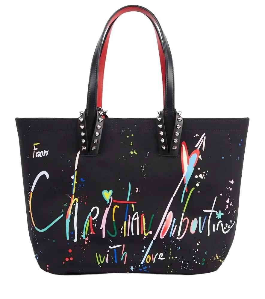 Christian Louboutin Cabata Large leather-trimmed canvas tote bag