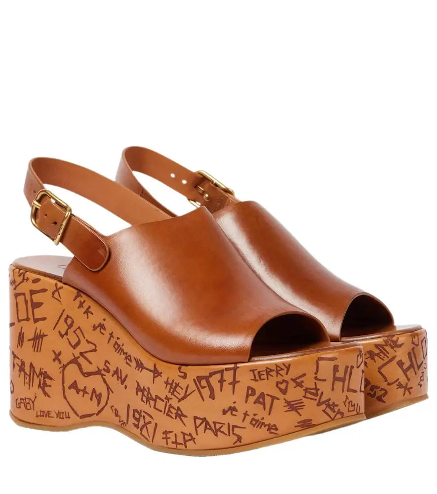 Chloe Chloé Maxime leather wedges