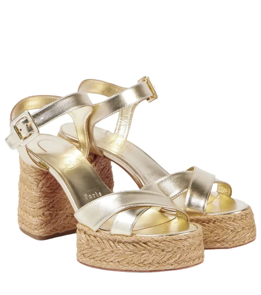 Christian Louboutin Calakala 85 metallic leather platform sandals