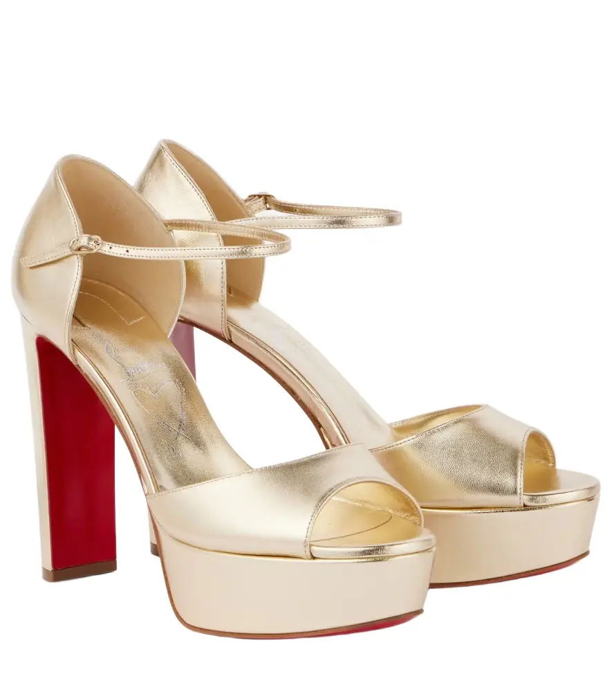 Christian Louboutin Sandaloo 130 leather peep-toe pumps