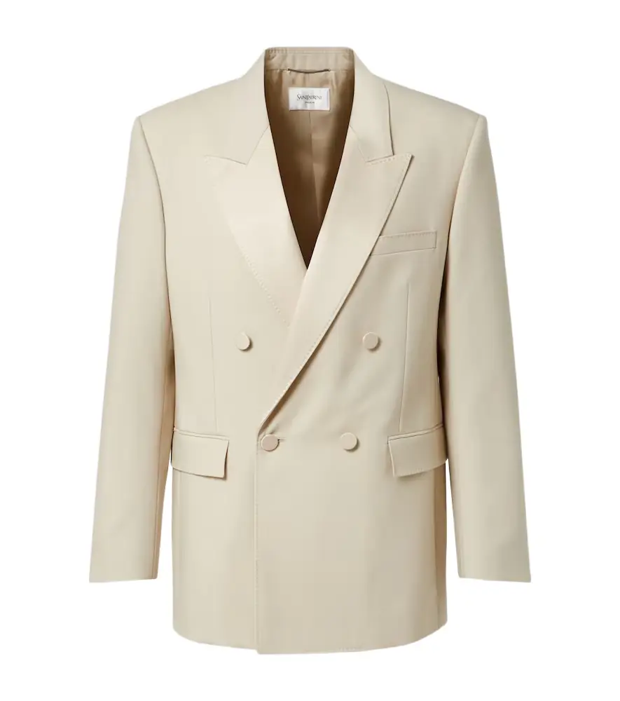 Saint Laurent Double-breasted wool tuxedo jacket