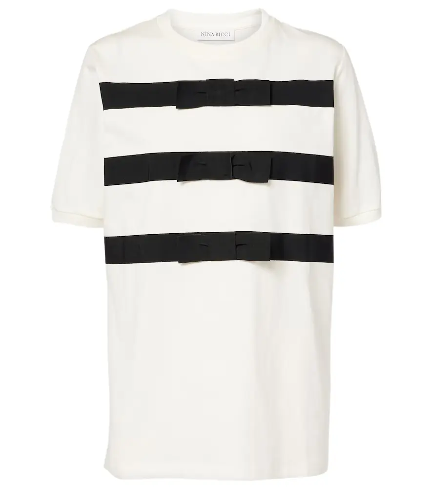 Nina Ricci Bow-detail cotton jersey T-shirt