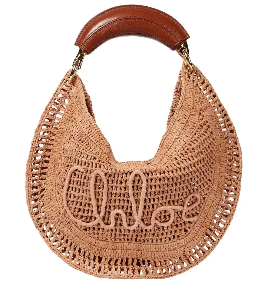 Chloe Chloé Summer Banana raffia-effect shoulder bag