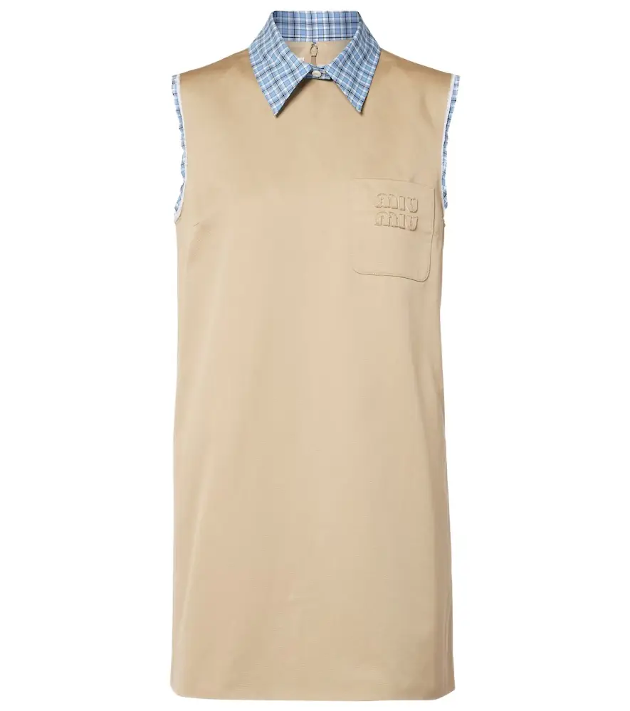 Miu Miu Logo cotton minidress