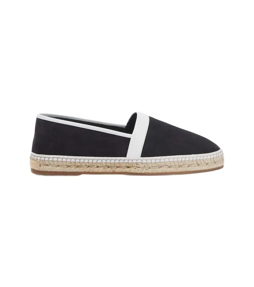 Manolo Blahnik Nerano leather-trimmed suede espadrilles