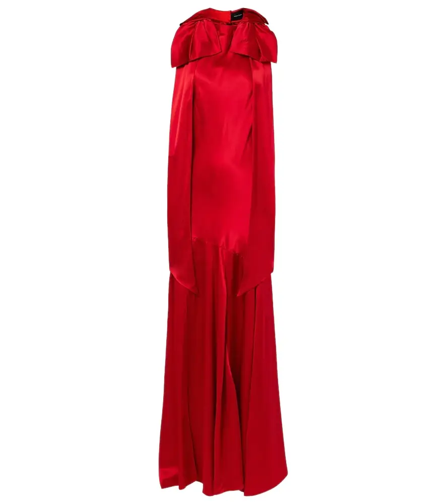 Simone Rocha Bow-detail open-back silk satin gown