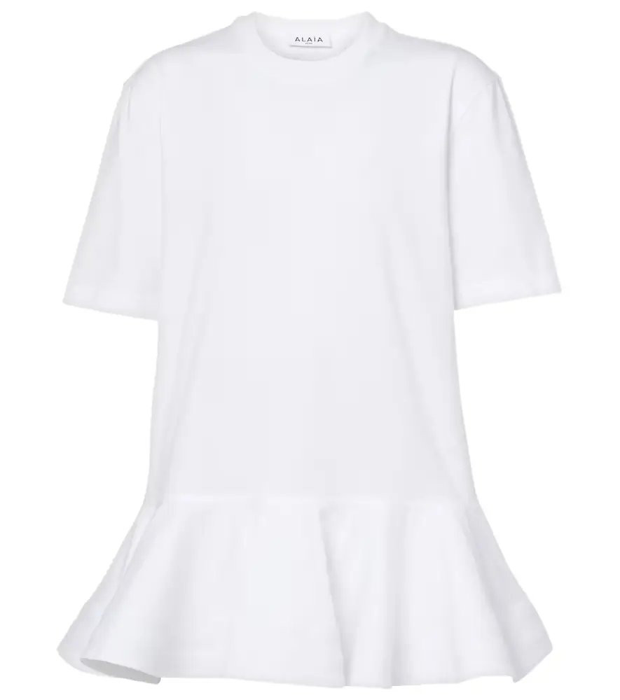 Alaia Alaïa Peplum cotton jersey T-shirt