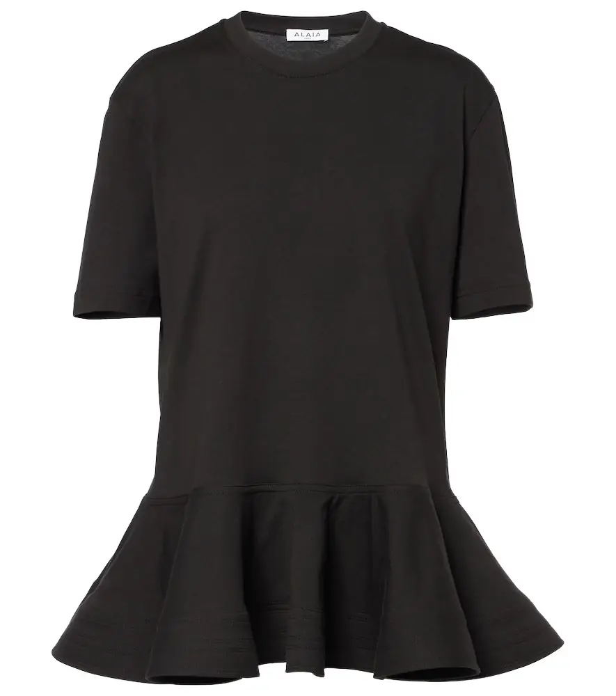 Alaia Alaïa Peplum cotton jersey T-shirt