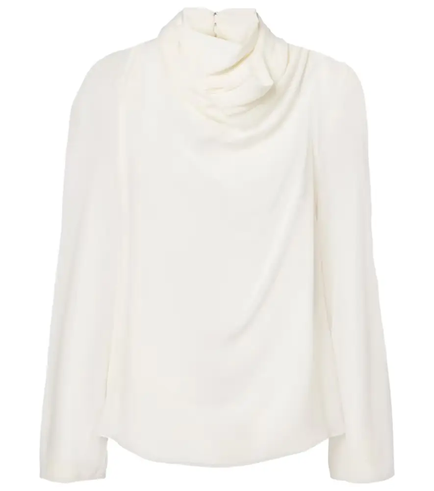 Altuzarra Cara draped high-neck silk top