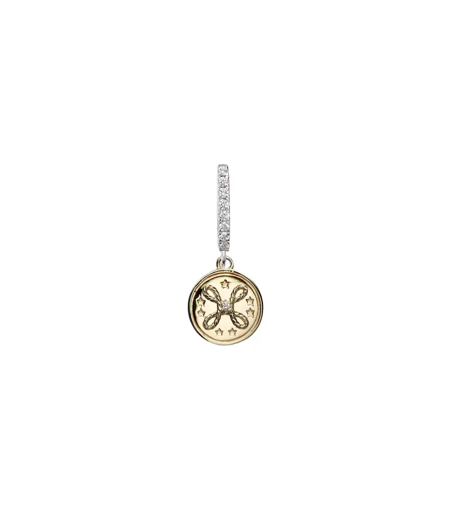 FoundRae True Love Mini 18kt yellow and white gold single earring with diamonds