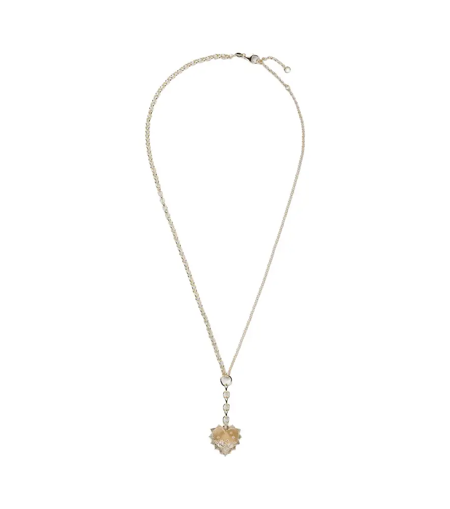 FoundRae Heart Medium 18kt gold chain necklace with diamonds
