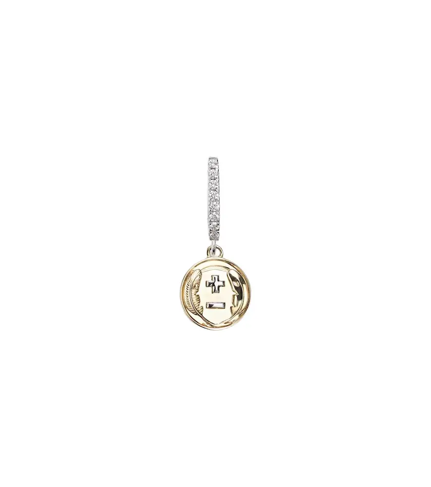 FoundRae Vivacity Mini 18kt yellow and white gold single earring with diamonds - Women's Jewelry And Watches