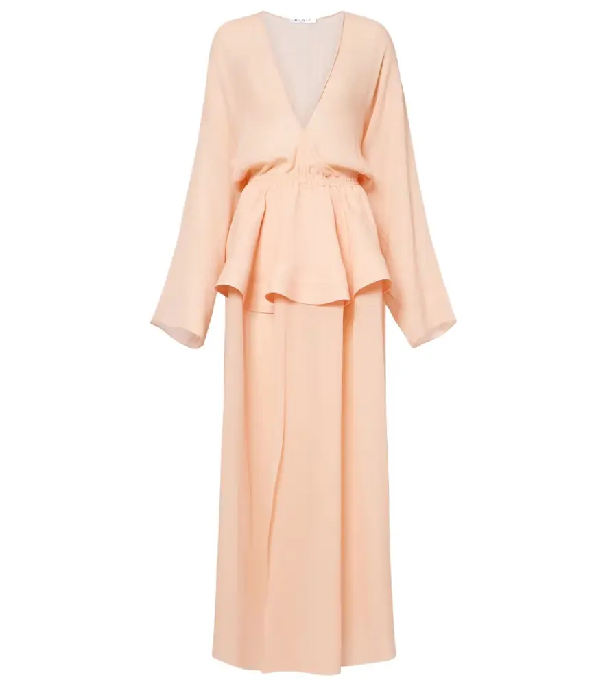 Alaia Alaïa Peplum georgette maxi dress