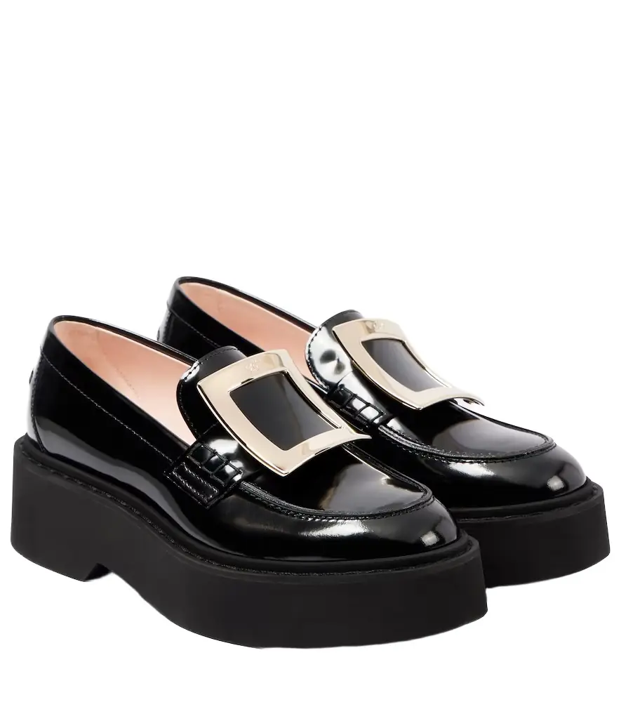 Roger Vivier Viv' Rangers patent leather platform loafers