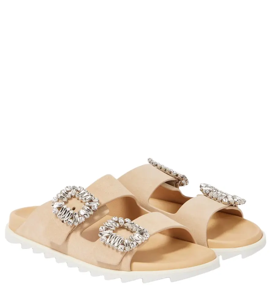 Roger Vivier Slidy Viv' suede slides