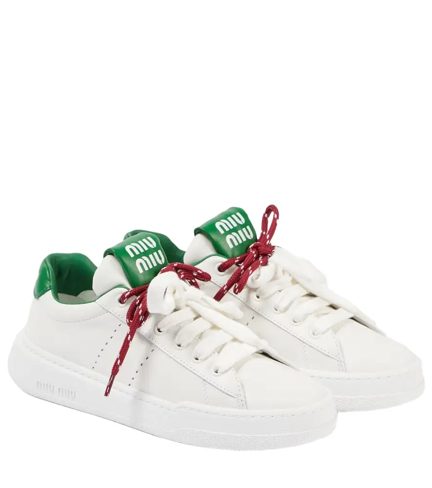 Miu Miu Logo leather sneakers