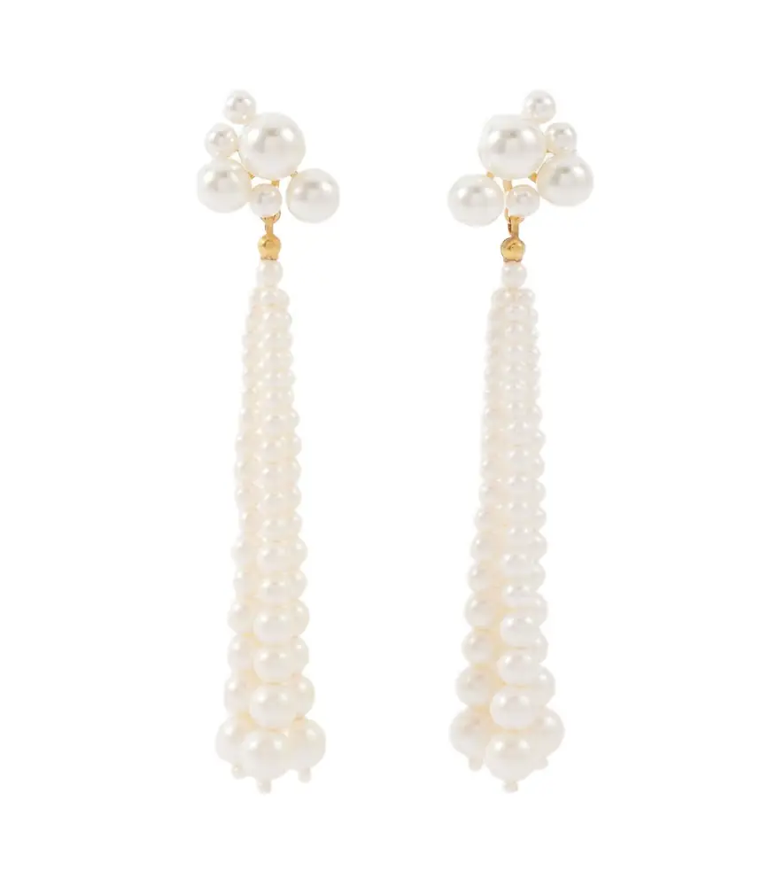 Jennifer Behr Charlena drop earrings with pearls