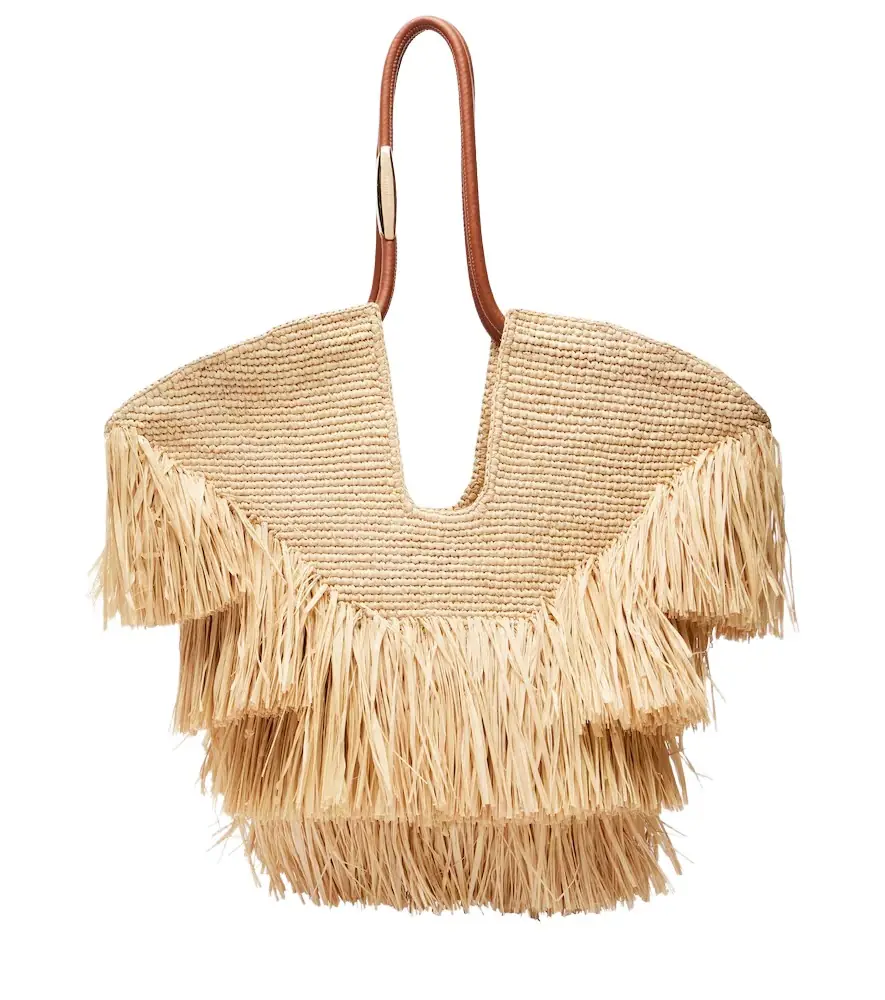 Zimmermann Goldentime Medium raffia tote bag