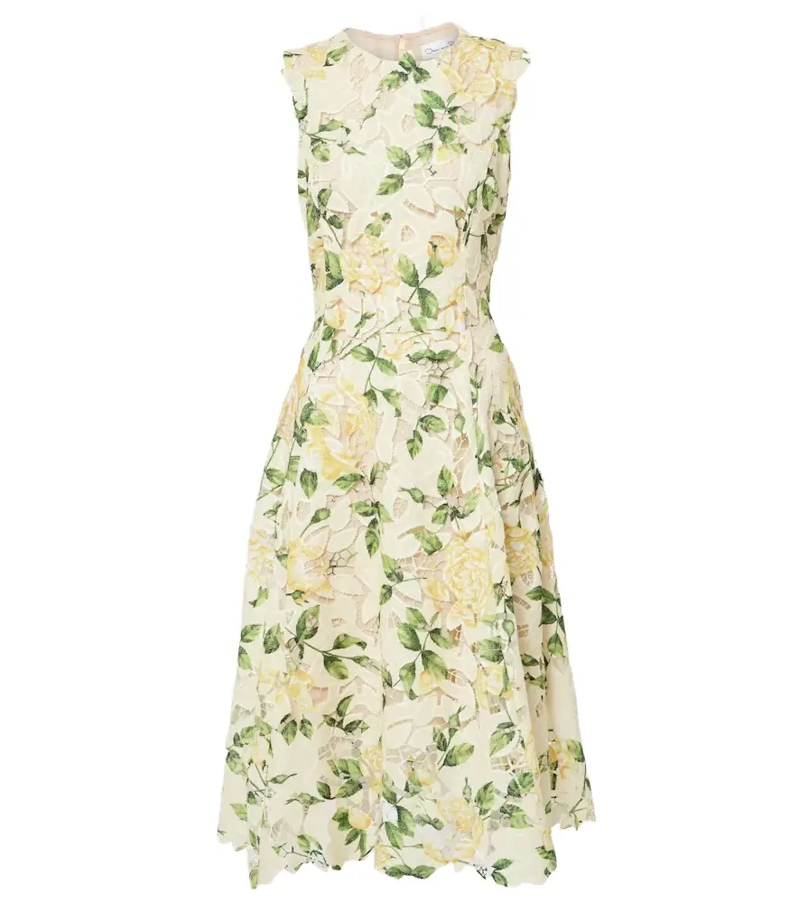 Oscar de la Renta Printed midi dress